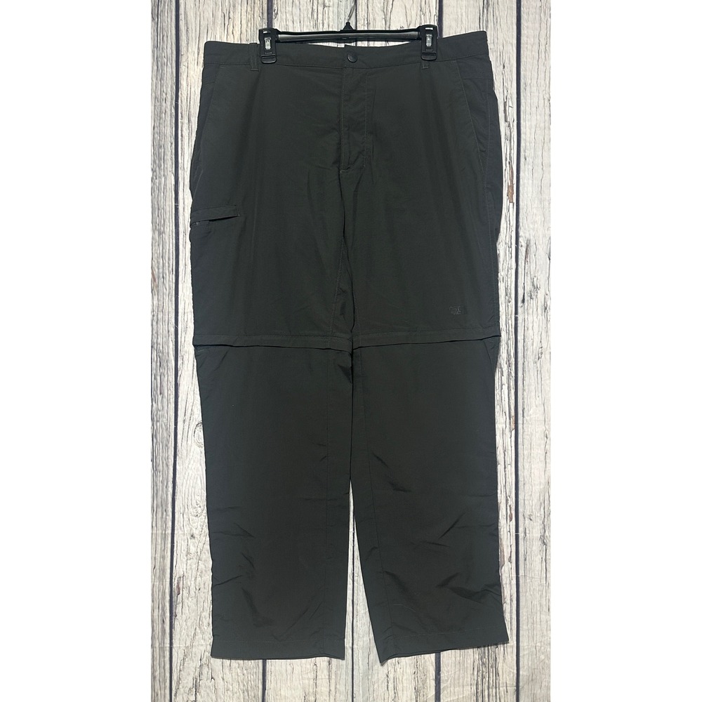 The North Face Mens 38 Regular Convertible Hiking Pants Black Zip Off Cargo